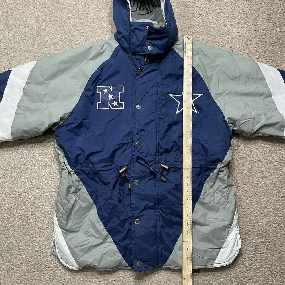 Dallas Cowboys Lee Sports Puffer Coat Jacket W/Hood Men's Size Medium Team NFL